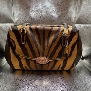 Coach Madison Zebra Print Small Madeline Purse